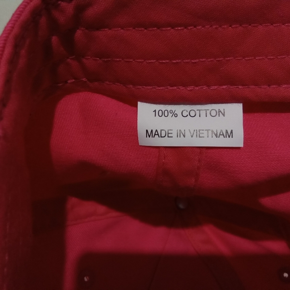 Om Aum Ohm Yoga Namaste Symbol 3D Embroidered Ball Cap Dad Hat Pink & White Hat - Picture 7 of 7